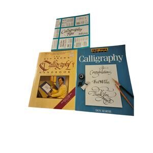 Vintage Calligraphy Books Set of 3 Rare Writing Books Softcover Great Condition‎